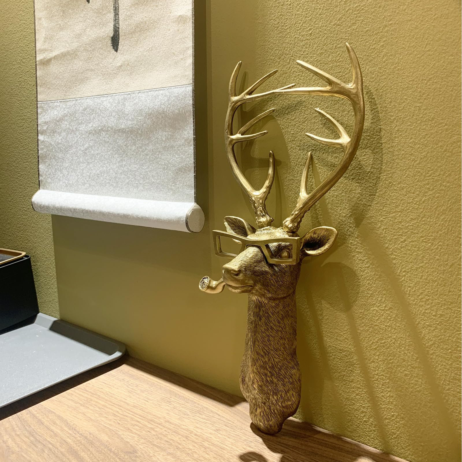 Millwood Pines Animal Heads Wall Decor Faux Deer Head Mount Animal Sculptures Wall Decor Resin Animal Head Wall Hanging Decoration For Living Room Bedroom Kitchen Gift Deer Wayfair